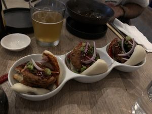 “Chicken” bai buns. Phwoar!   at Beyond Sushi in New York City