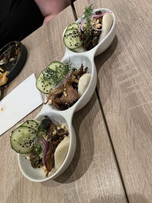 Smoked oyster mushroom bao  at Beyond Sushi in New York City