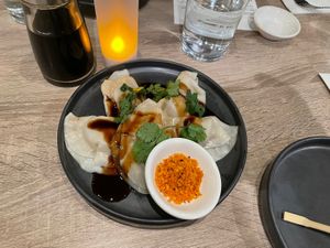 Five Spice Chick’n Dumplings  at Beyond Sushi in New York City
