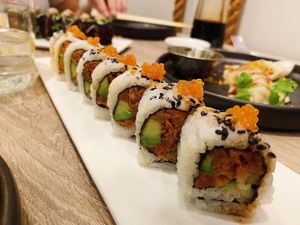 Spicy tuna sushi  at Beyond Sushi in New York City