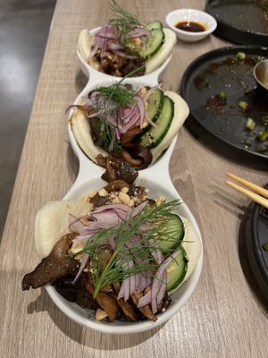 Smoked oyster mushroom bao  at Beyond Sushi in New York City