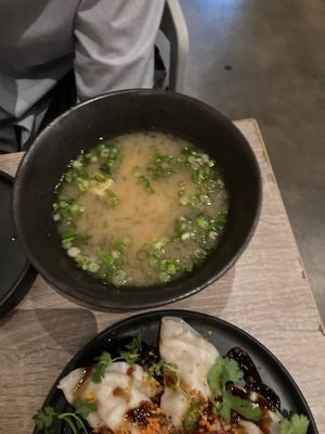 Miso soup  at Beyond Sushi in New York City