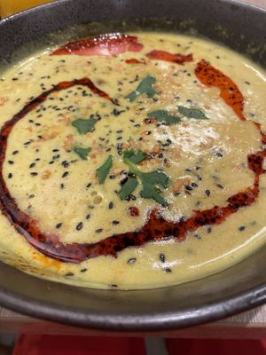 Coconut Curry Soup 💚  at Beyond Sushi in New York City