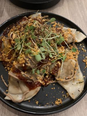 Truffle dumplings (a little spicy)  at Beyond Sushi in New York City