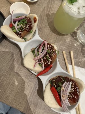Chicken bao (only order if you like spice lol!)  at Beyond Sushi in New York City