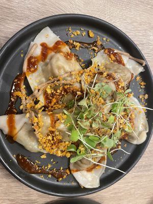 Shitake truffle dumplings   at Beyond Sushi in New York City