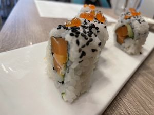 Salmon avocado roll  at Beyond Sushi in New York City