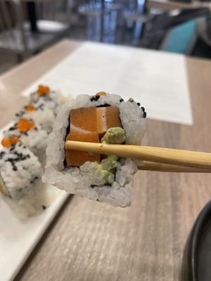Salmon avocado roll  at Beyond Sushi in New York City
