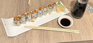 Spicy “tuna” roll  at Beyond Sushi in New York City