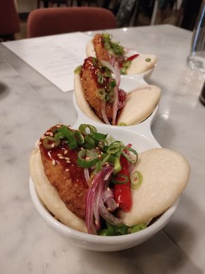 Fried chicken bao at Beyond Sushi in New York City