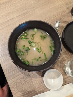 Miso soup at Beyond Sushi in New York City