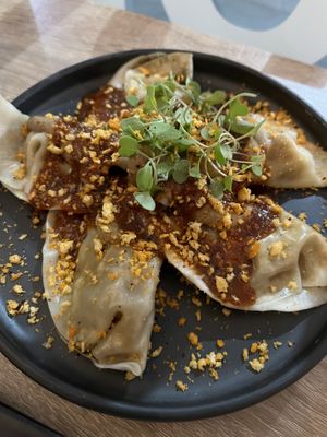 Mushroom dumplings   at Beyond Sushi in New York City