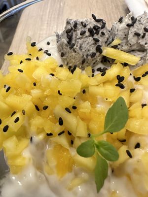 Mango Coconut Cream Pudding 🧡  at Beyond Sushi in New York City