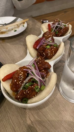 Fried chickn bao  at Beyond Sushi in New York City