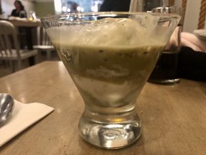 No ginger cookie strudel (crump). I was expecting cookies or a couple of flute cookies. Also no ginger flavor at all.  at Beyond Sushi in New York City