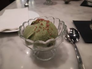 Green-tea ice cream at Beyond Sushi in New York City