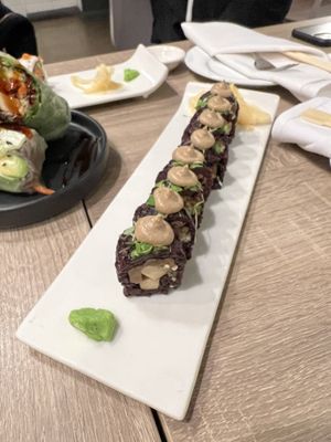 Mushroom roll  at Beyond Sushi in New York City