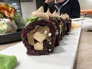 Mushroom roll interior   at Beyond Sushi in New York City