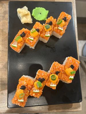 Oshizushi Spicy “Salmon”  at Beyond Sushi in New York City
