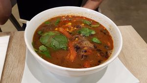 Chili soup at Beyond Sushi in New York City