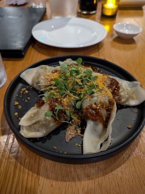 Shiitake truffle dumplings - spicy at Beyond Sushi in New York City