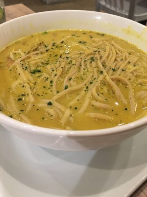 coconut curry noodle soup at Beyond Sushi in New York City