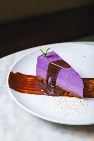 Ube Cashew Cheesecake at Beyond Sushi in New York City