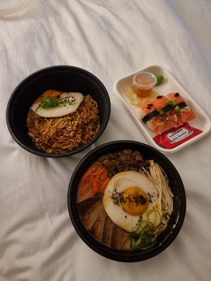 Shoyu Ramen and Salmon Nigiri at Beyond Sushi in New York City