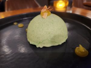 Pandan mouse cake at Beyond Sushi in New York City