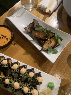 Glazed Korean Yams and Sweet Tree rolls 😋  at Beyond Sushi in New York City