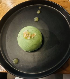 Pandon mousse cake (soooo good!) #Veganuary at Beyond Sushi in New York City