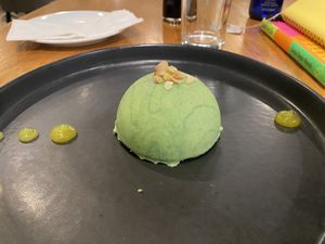 pandan mousse cake  at Beyond Sushi in New York City