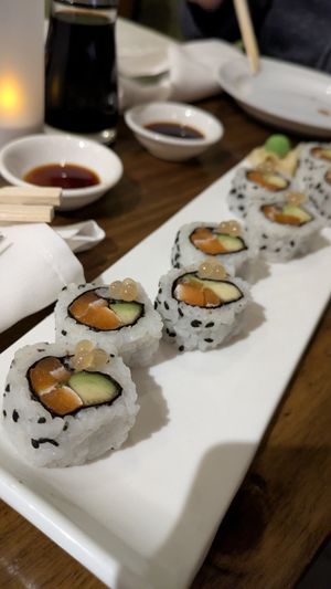 Salmon avocado roll at Beyond Sushi in New York City