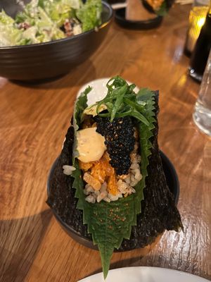 Tuna hand roll at Beyond Sushi in New York City