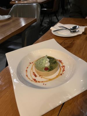 Strawberry matcha tart at Beyond Sushi in New York City