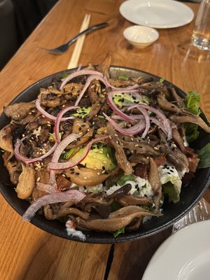 Smoked mushroom salad at Beyond Sushi in New York City