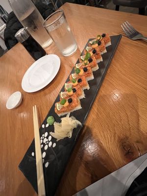 Oshizushi Spicy Salmon  at Beyond Sushi in New York City