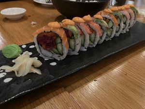 Rainbow roll at Beyond Sushi in New York City