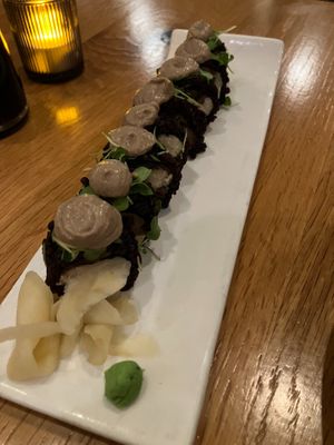 Mighty mushroom roll at Beyond Sushi in New York City