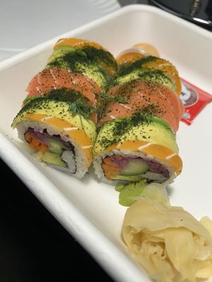 Rainbow roll  at Beyond Sushi in New York City