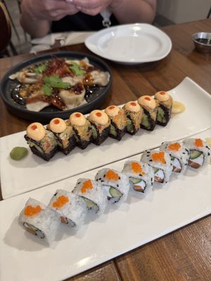 Spicy Mang and Philadelphia Roll  at Beyond Sushi in New York City