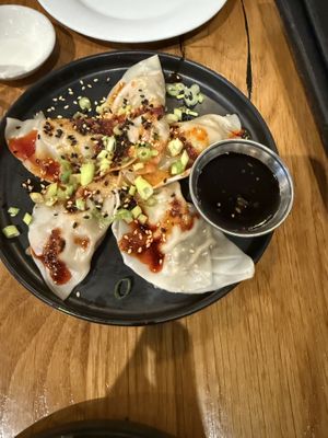 Ginger beef dumplings   at Beyond Sushi in New York City