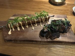 Pork Skewers   at Beyond Sushi in New York City