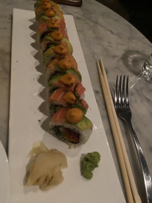 Rainbow roll  at Beyond Sushi in New York City