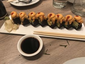 Spicy Mango Sushi - Our Favorite  at Beyond Sushi in New York City