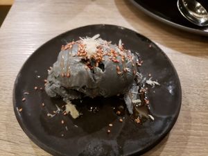 Black tahini ice cream at Beyond Sushi in New York City