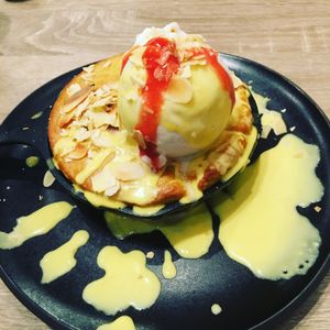 Lemon almond cake at Beyond Sushi in New York City