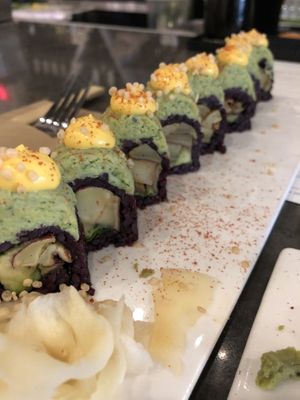 Fast service sushi with special sauces and fusion flavors at Beyond Sushi in New York City