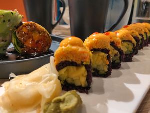 Spicy mango sushi at Beyond Sushi in New York City