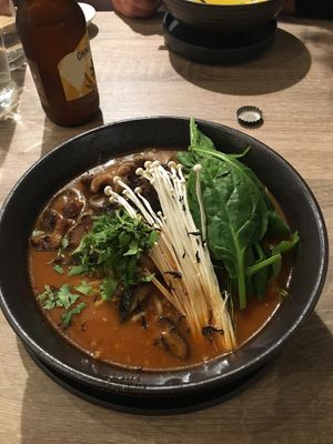 Chlli mushrom soup😄👍 at Beyond Sushi in New York City